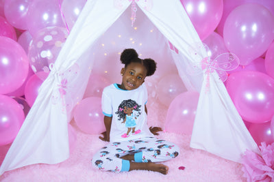 Dreams and Jammies Slumber Party Girl Cotton Toddler Kids Girls Pajama Sleepwear Set