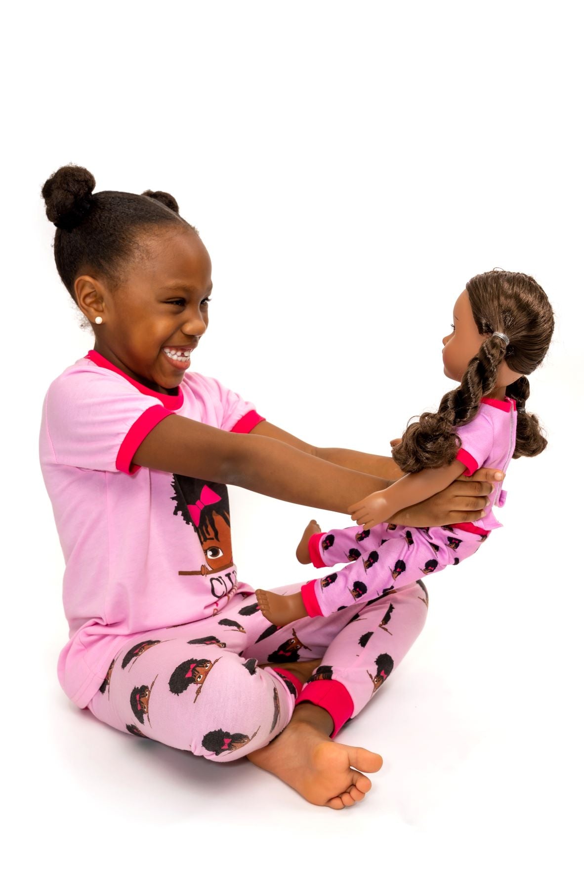 CURLY HEAD CUTIE HAIRSTYLES PAJAMA 2 PC SET SIZE TODDLER 2T - 14 PINK