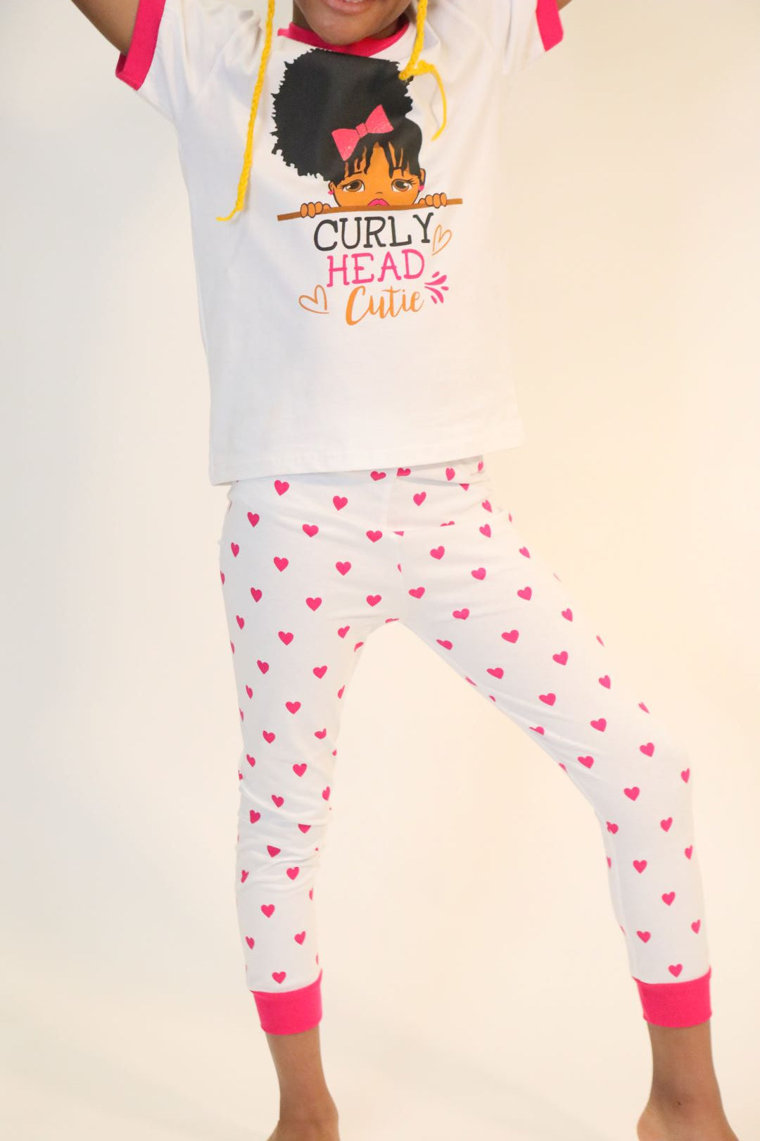 CURLY HEAD CUTIE HAIRSTYLES PAJAMA 2 PC SET SIZE TODDLER 2T - 14 WHITE