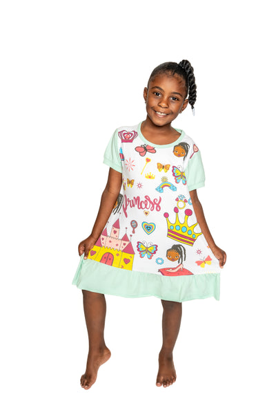 Princess Castle Nightie Dress Glow-in-The-Dark Toddler 4T - 12