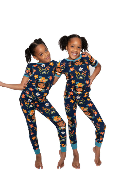 Tropical Flower Dreams GIRL PAJAMA 2 PC SET SIZE TODDLER 2T - 14