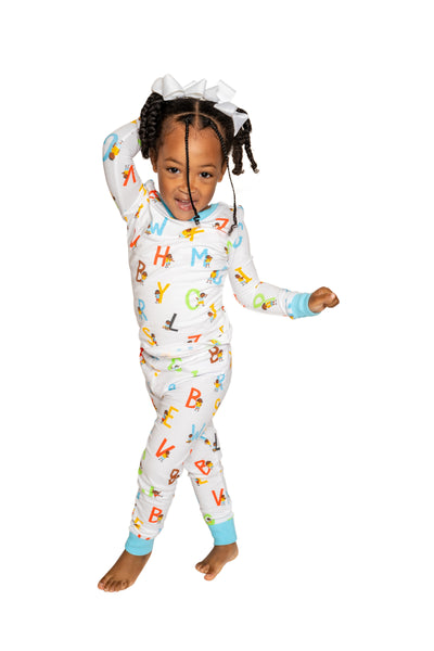 Unisex Alphabet Snug Fit Pajama Set for Toddler Size Toddler 4T - 12