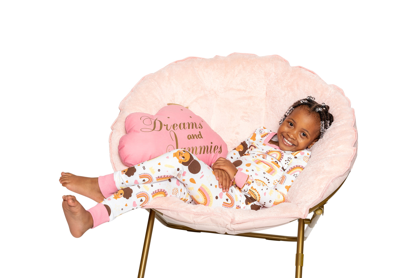 Afros and Rainbows Boho Snug Fit Pajamas Set Girls Toddler Size 4T - 12