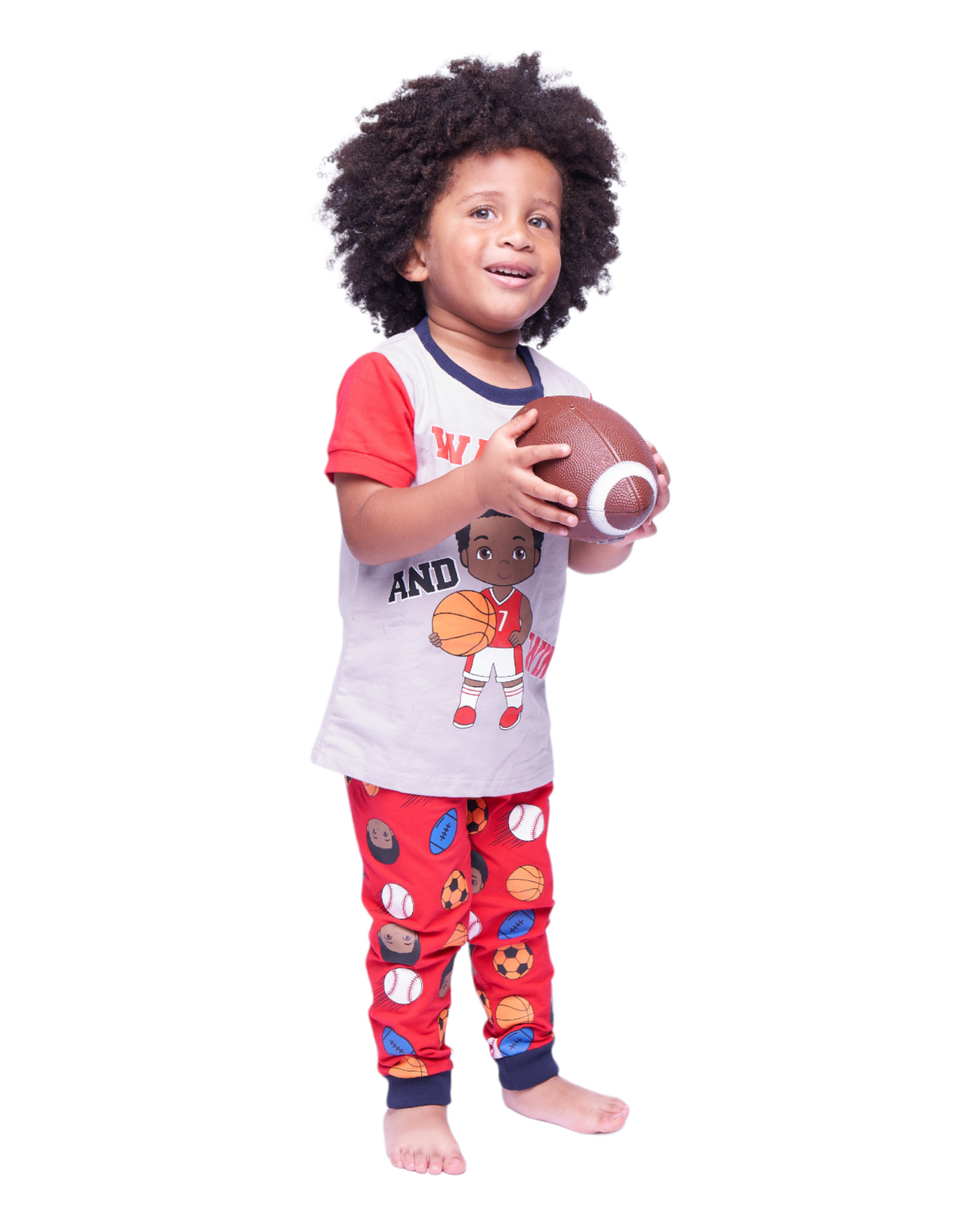 Wake Up Win Sports Kids Boys Pajama 2 pc set size Toddler 2T 14