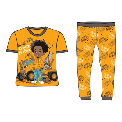 Build, Create and Explore Boys 2 pc Pajama set  size 2T -14