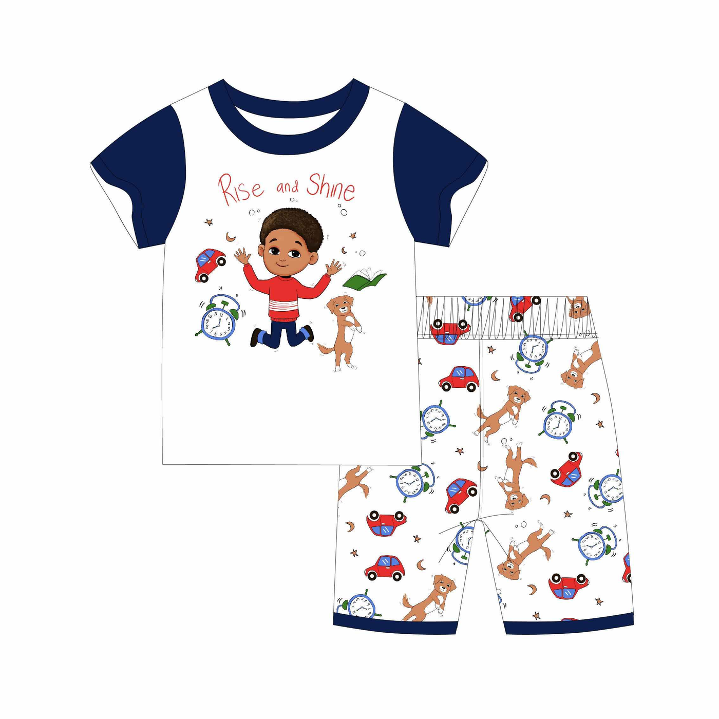 RISE and SHINE 2 PC Pajama Set Shorts Toddler Size 2T -14