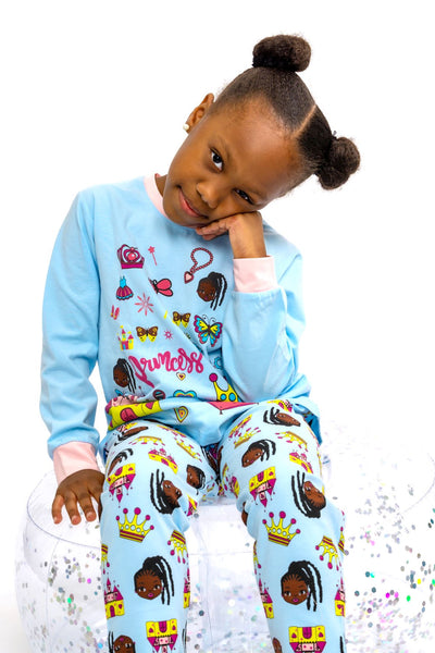 Princess Castle Long Sleeve Girl 2PC Pajama Set