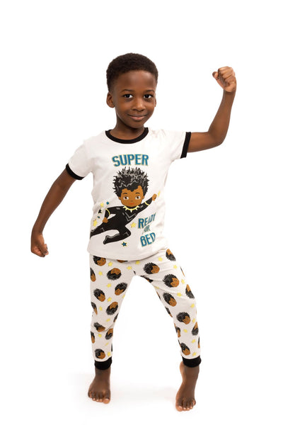Super Ready for Bed Boy Gray Cotton Pajamas 2 pc sleepwear