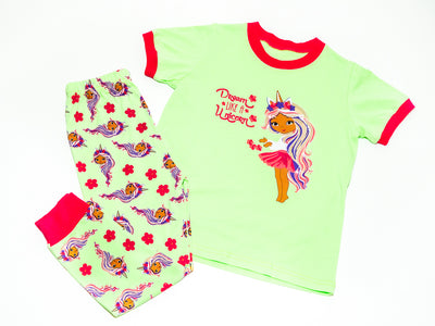 CLEARANCE Dream like a Unicorn Mint Cotton Pajamas