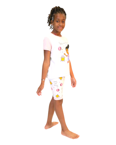 RISE and SHINE 2 PC GIRL Pajama Set SHORTS Toddler SIZE 2T - 14