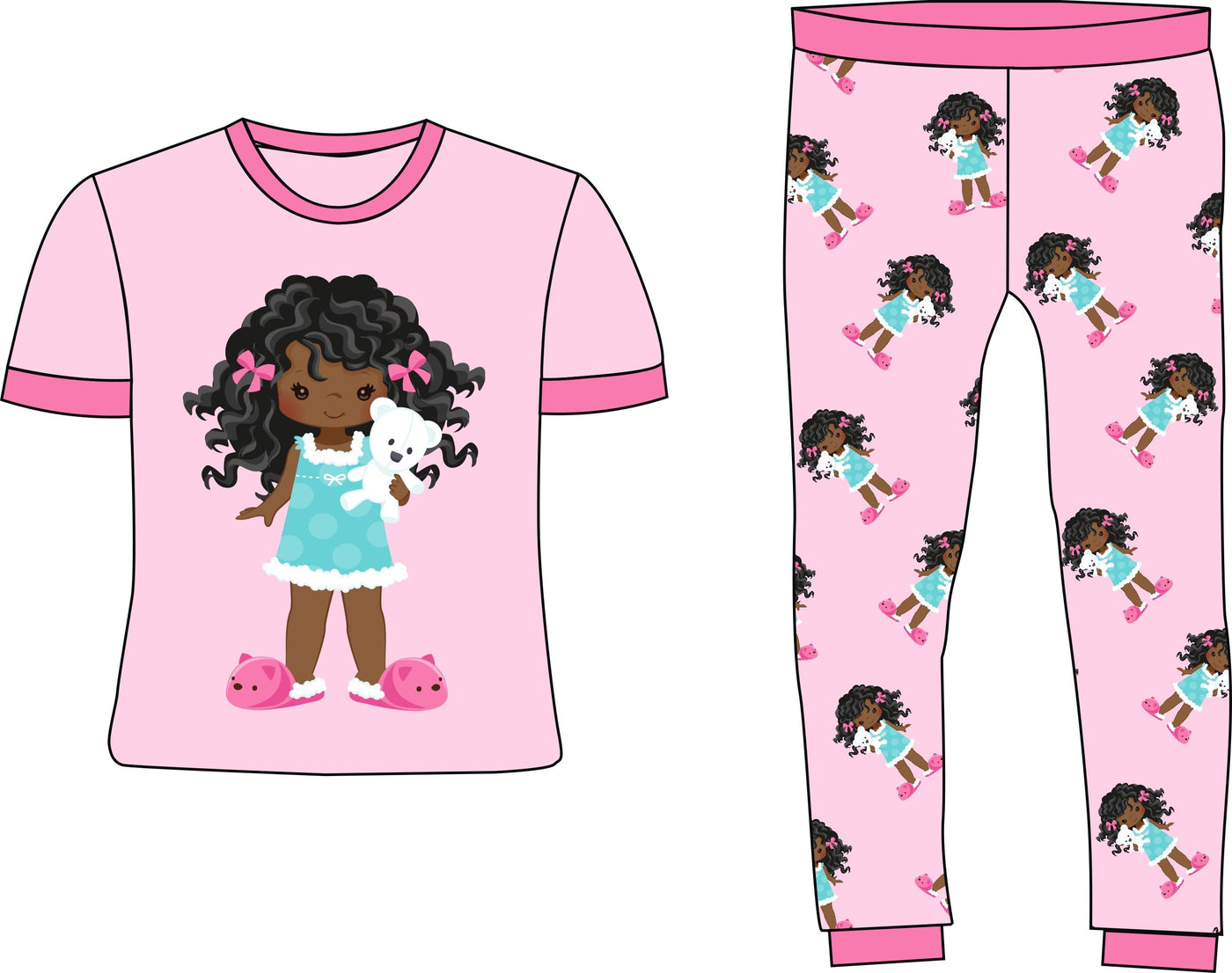 Slumber Party Girls Bundle Pink 2pc Pajamas size Toddler 2T-14