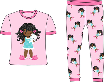 Slumber Party Girls Pink 2pc Pajamas size Toddler 2T-14