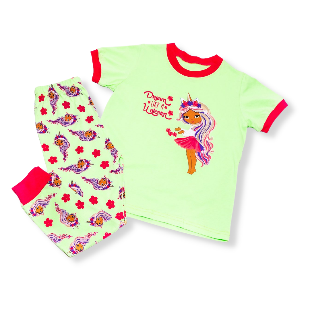 CLEARANCE Dream like a Unicorn Mint Cotton Pajamas