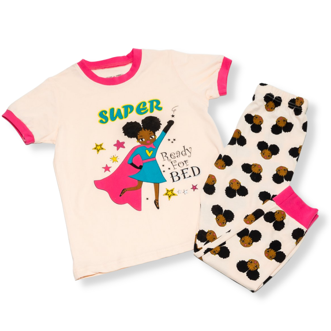 SUPER READY FOR BED GIRL PAJAMA 2 PC SET TODDLER 2T - 14