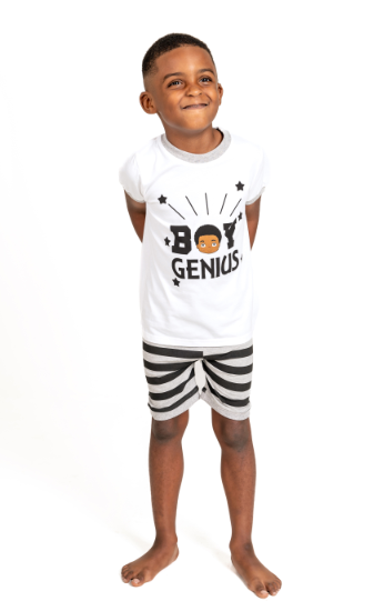 BOY GENIUS 2 PC Pajama Set Shorts Toddler Size 2T -14